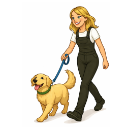 South Austin neighborhood pet sitter walking dog